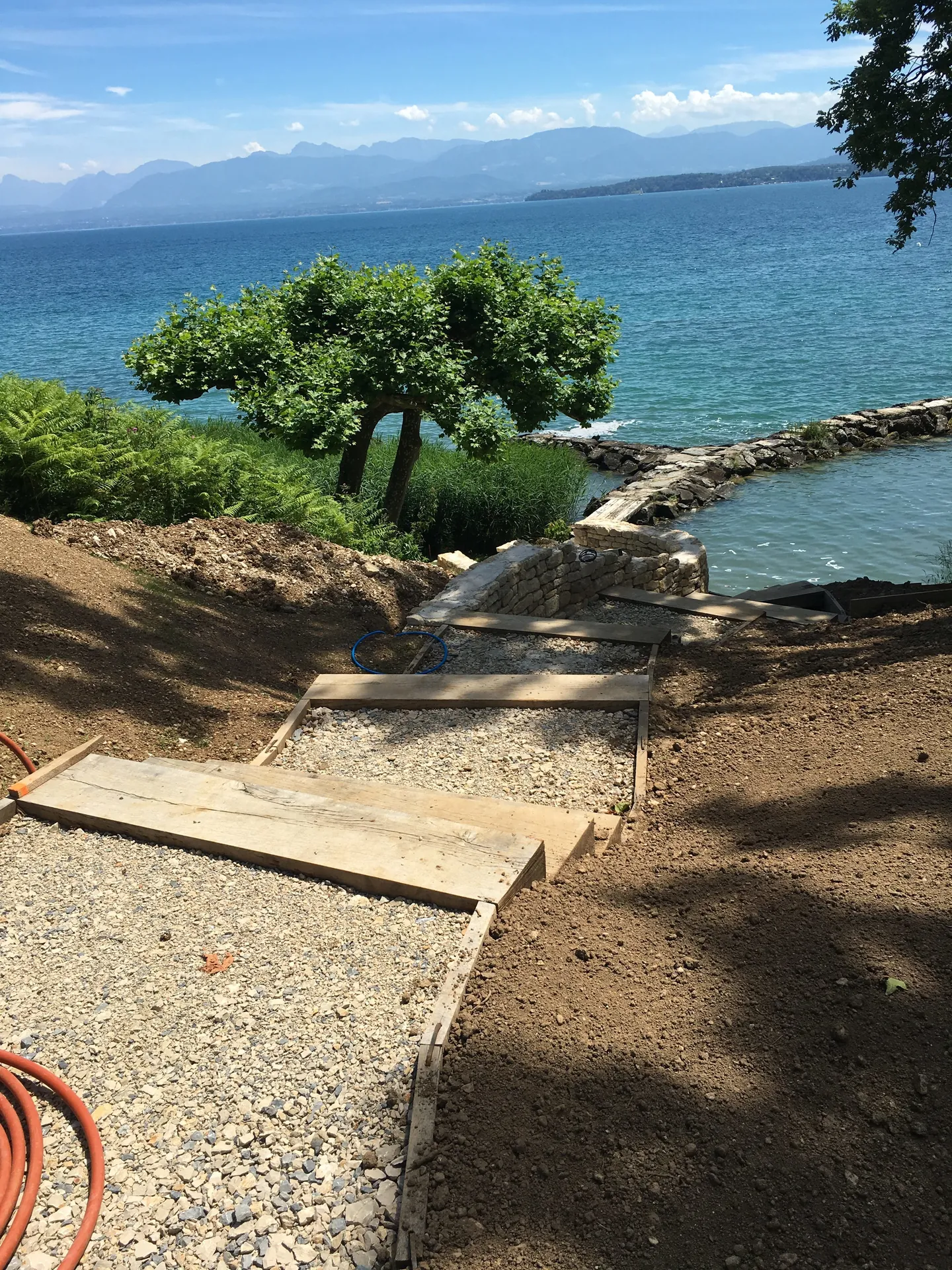 Lakeside plot on Lake Geneva before landscaping work